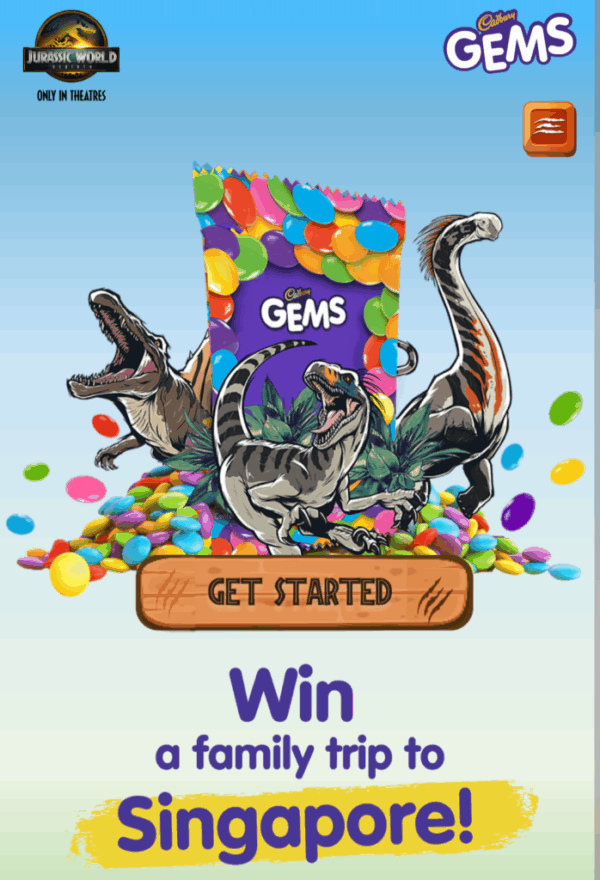 Gems Adventure : Free ₹50 Movie, ₹150 Joy & Trip to Singapore [Lot Code]