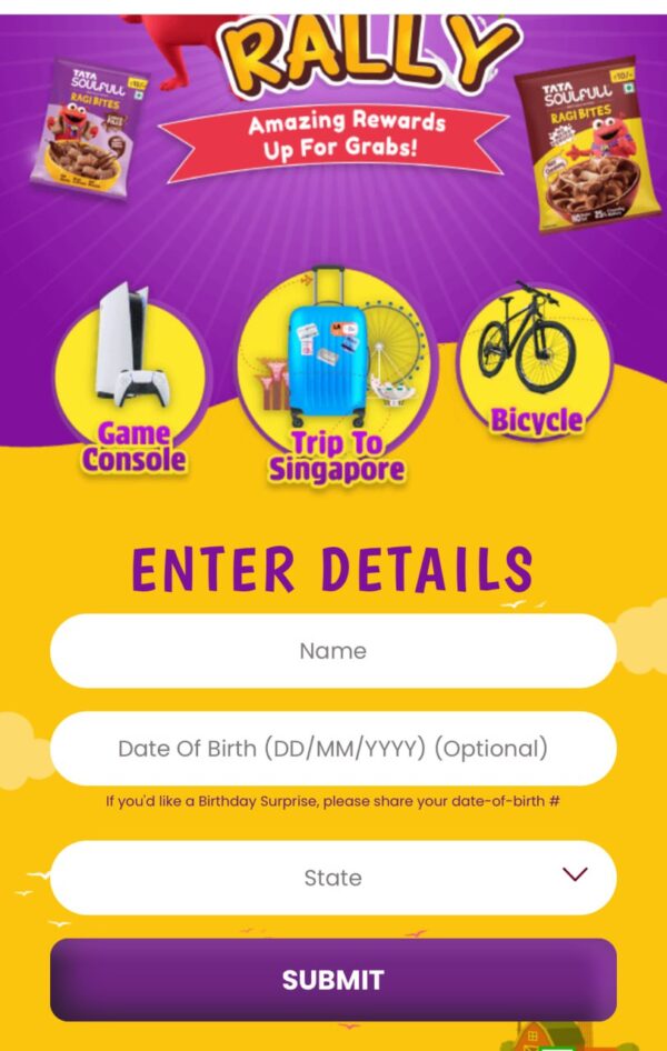 Tata Soulfull Loot : Just Play Game & Win FREE Cycle, Game Console, And 2 Lakh Makemytrip Voucher.