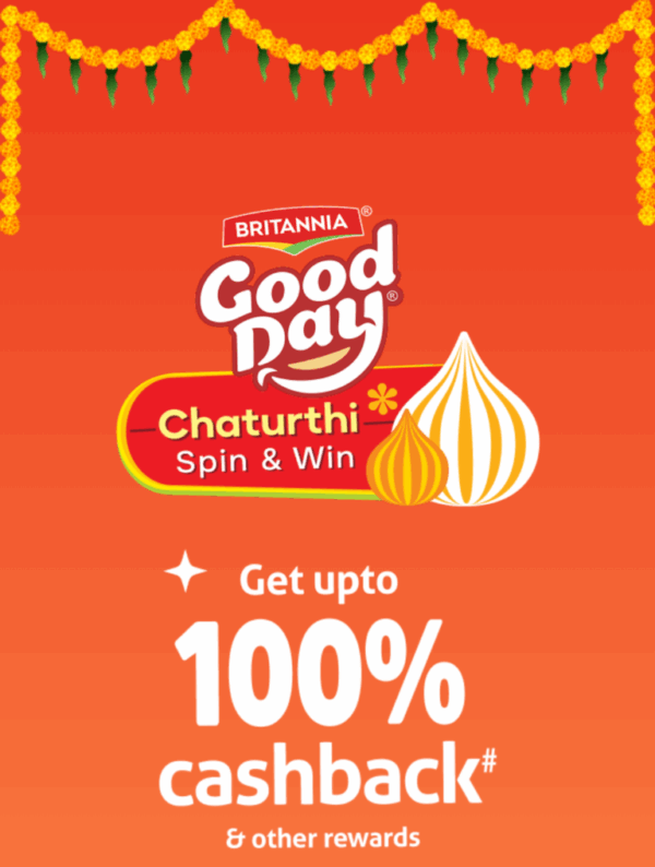 Britannia Good Day : Chaturthi Spin & Win 100% Cashback