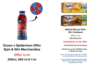 Ocean X Spiderman Spin & Win : Malkist Biscuit Cashback Offer